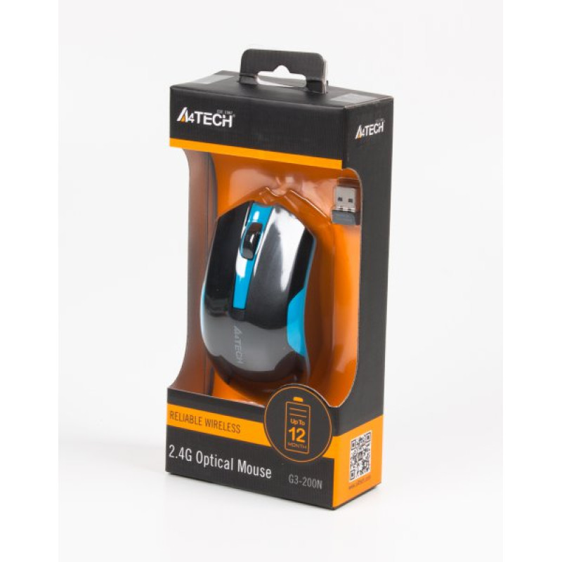Миша A4-Tech G3-200N USB Black/Blue