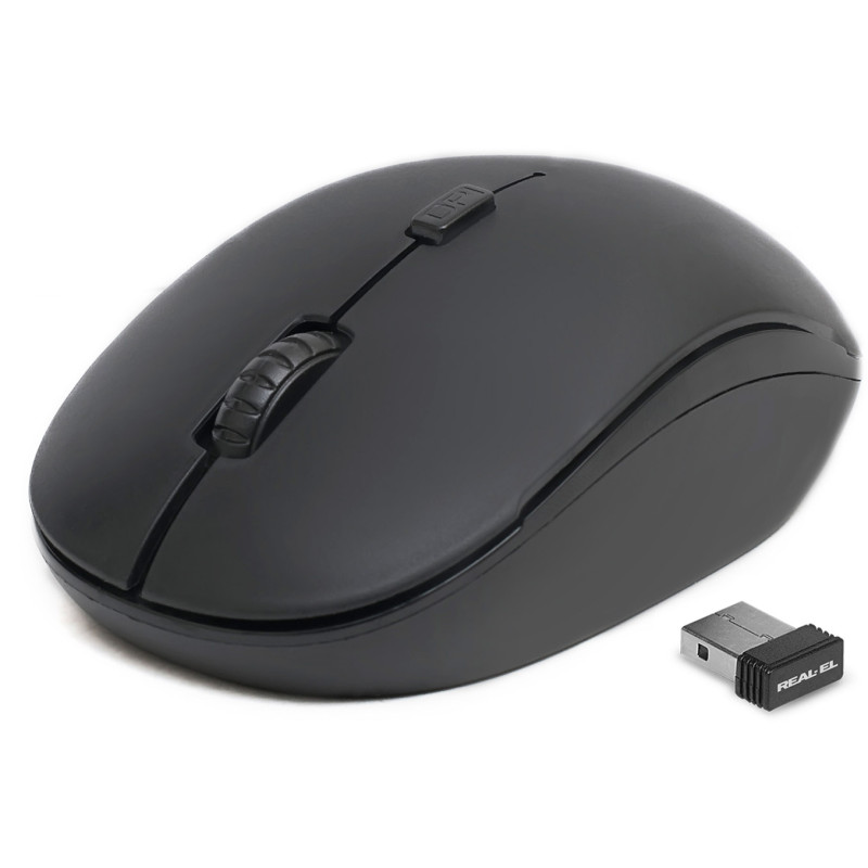 Мишка REAL-EL RM-301 Wireless Black (EL123200022)