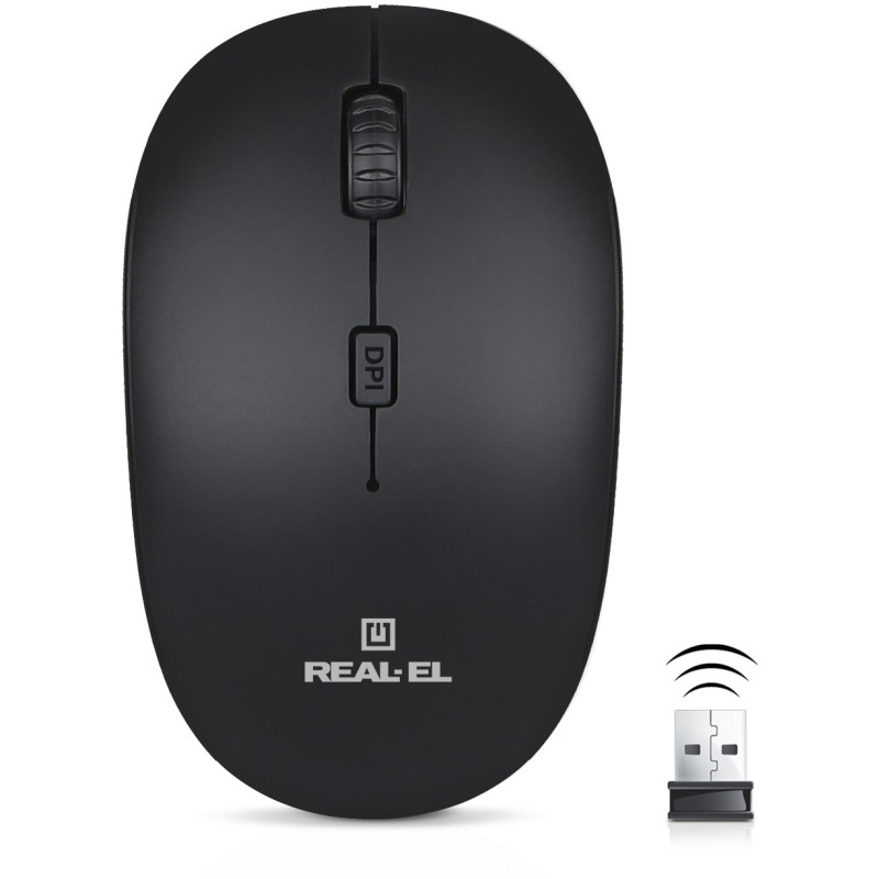 Мишка REAL-EL RM-301 Wireless Black (EL123200022)