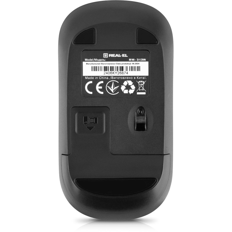 Мишка REAL-EL RM-313 W Black (EL123200042)