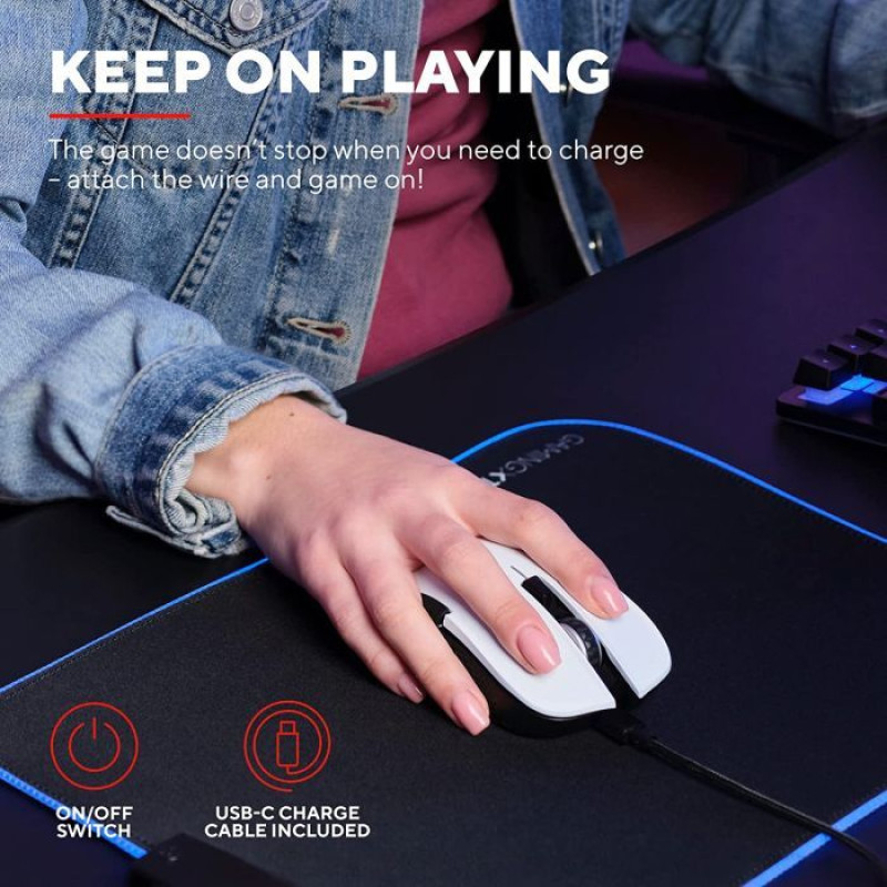 Мишка Trust GXT 923 YBAR WL White (24889)