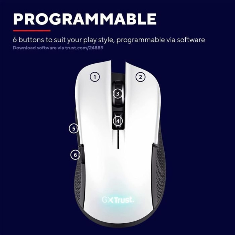 Мишка Trust GXT 923 YBAR WL White (24889)