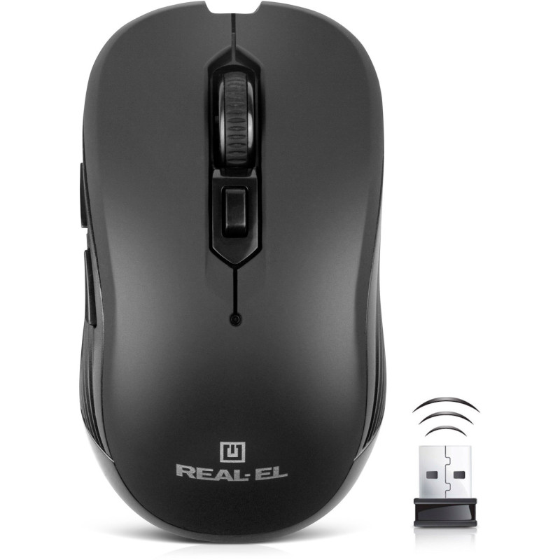Мишка REAL-EL RM-331W Black (EL123200044)