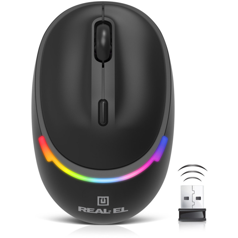 Мишка REAL-EL RM-440W Black (EL123200045)