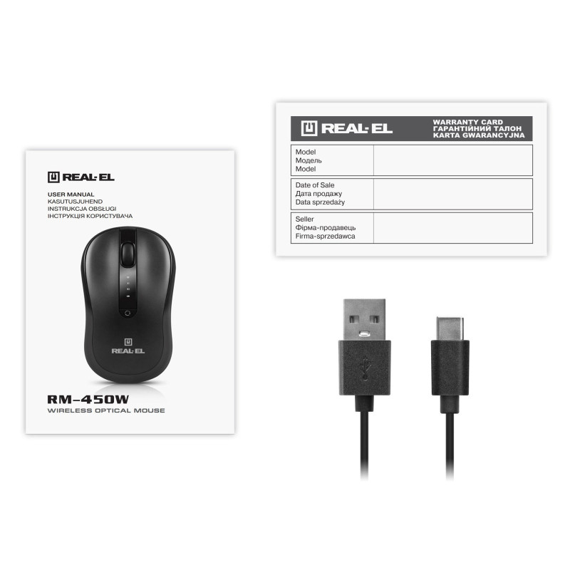 Мишка REAL-EL RM-450W Black (EL123200046)