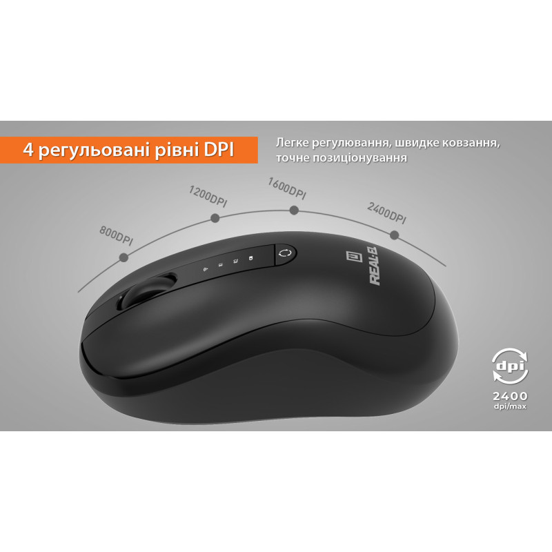 Мишка REAL-EL RM-450W Black (EL123200046)