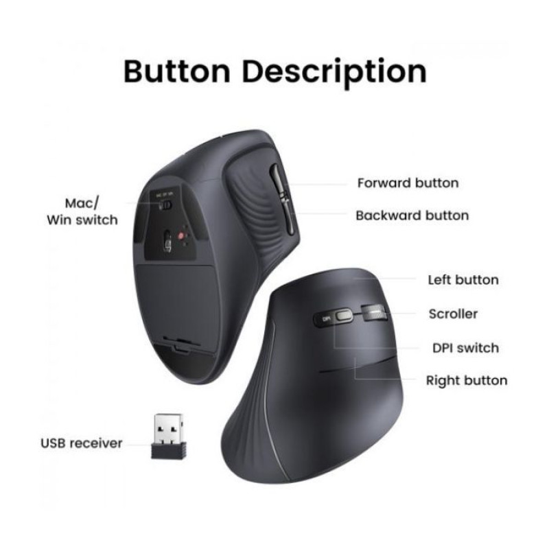 Миша Ugreen Mu008 Black (25444)