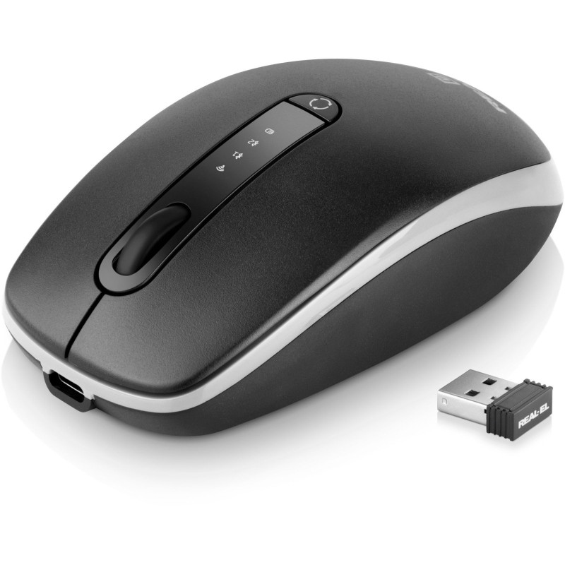 Мишка REAL-EL RM-455W Black (EL123200047)