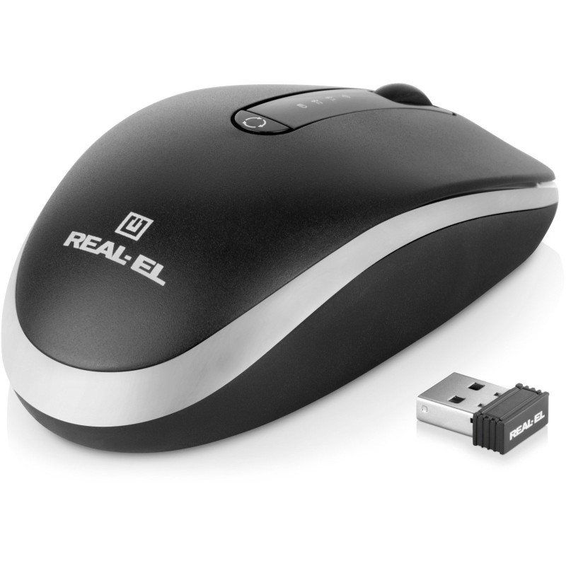 Мишка REAL-EL RM-455W Black (EL123200047)