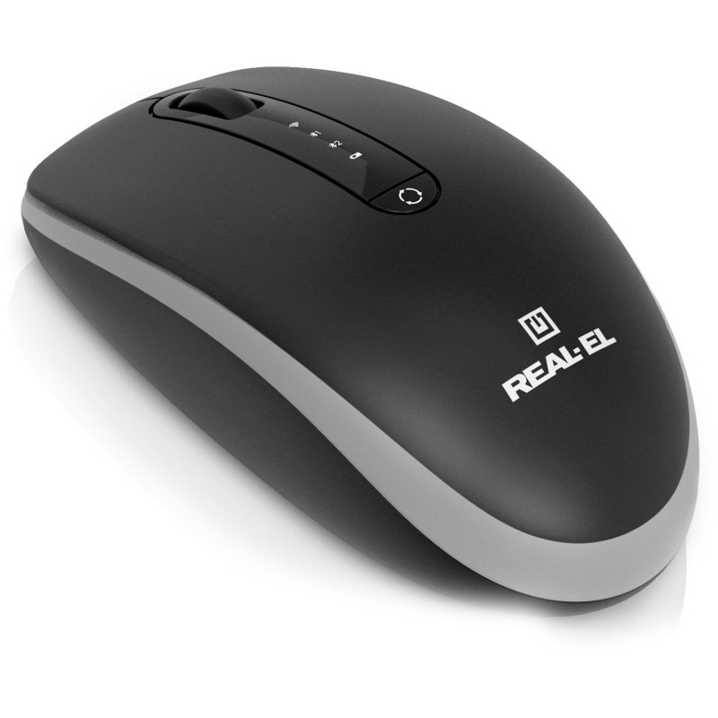 Мишка REAL-EL RM-455W Black (EL123200047)