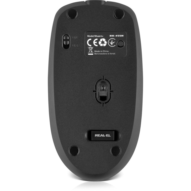 Мишка REAL-EL RM-455W Black (EL123200047)