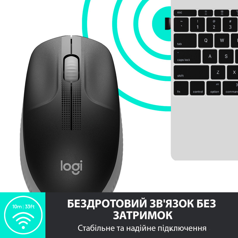 Миша Logitech M190 Wireless Mid Grey (910-005906)