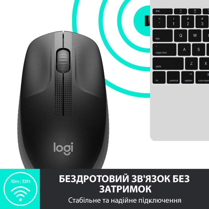 Миша Logitech M190 Wireless Charcoal (910-005905)