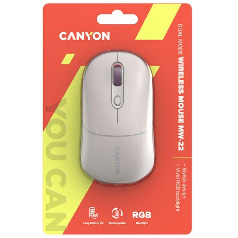 Мишка Canyon MW-22 Dual Band RGB Wireless Rice (CNS-CMSW22RC)