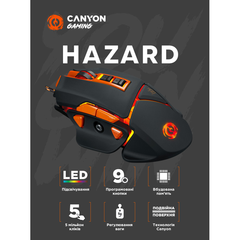 Мишка Canyon GM-6 USB Black (CND-SGM6N)