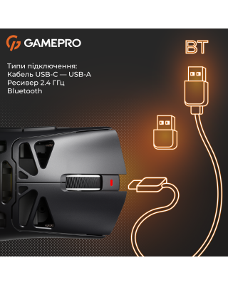Мишка GamePro Genesis Spider Wireless/Bluetooth/USB Black (GM870B)