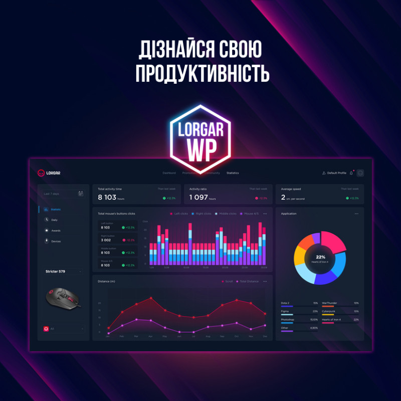 Мишка Canyon Lorgar Stricter 579 RGB LCD USB Black (LRG-GMS579)