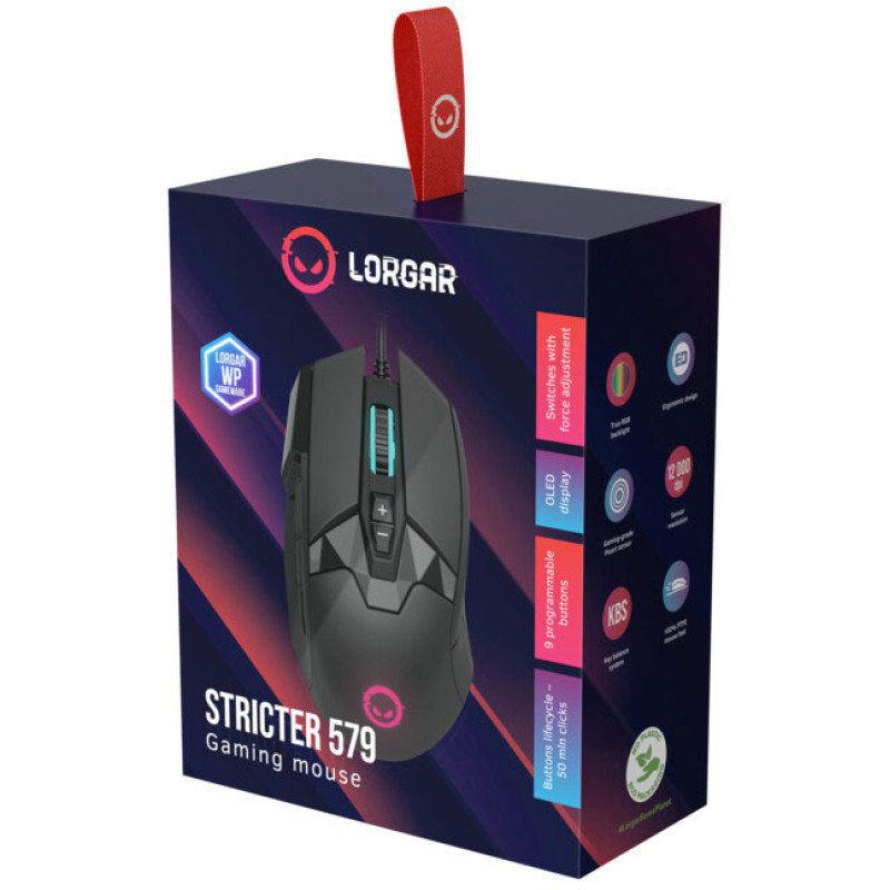 Мишка Canyon Lorgar Stricter 579 RGB LCD USB Black (LRG-GMS579)