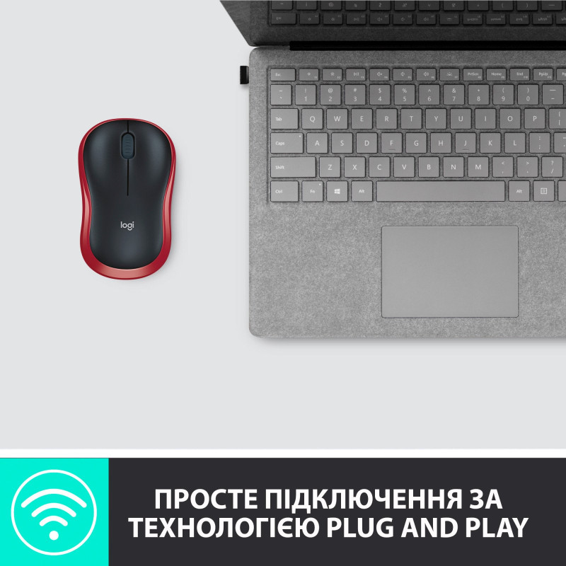 Миша Logitech M185 Wireless Mouse Red (910-002237)