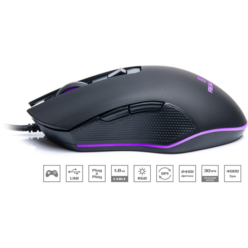Мишка REAL-EL RM-550 Black (EL123200027)