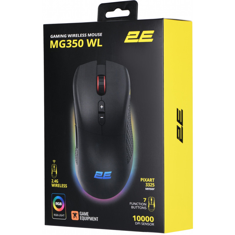 Мишка 2E GAMING MG350 WL RGB USB Black (2E-MG350UB-WL)