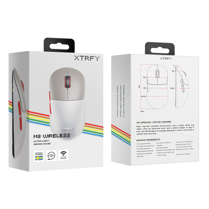 Мишка Xtrfy M8 RGB WIRELESS Retro (M8W-RGB-RETRO)