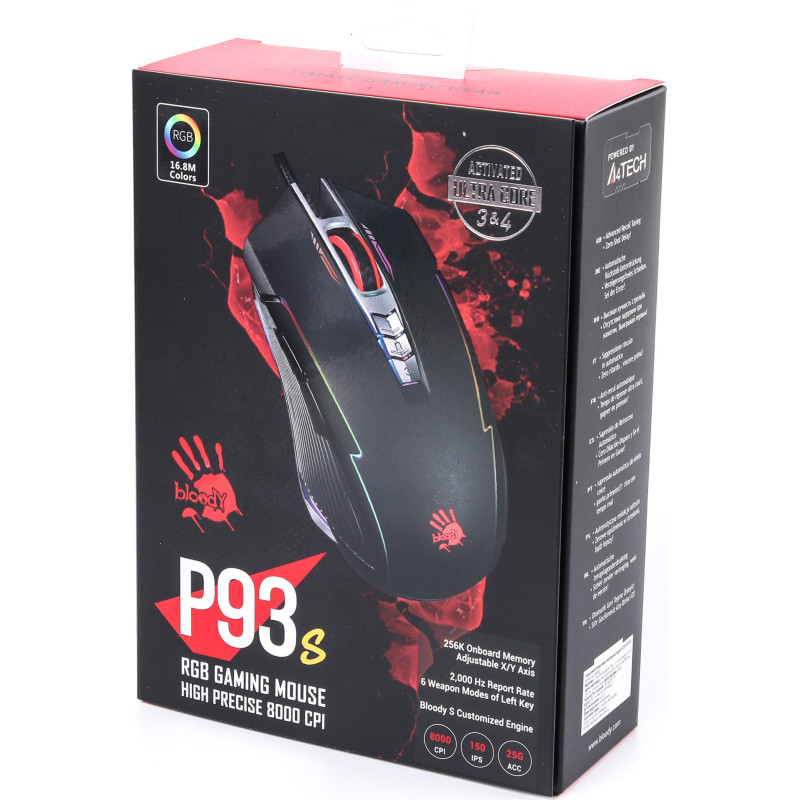 Мишка A4Tech Bloody P93s Stone Black