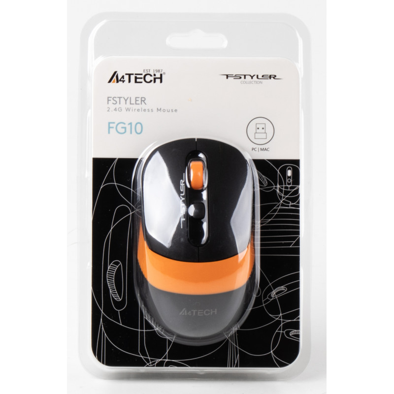 Миша A4-Tech Fstyler FG10 Black/Orange