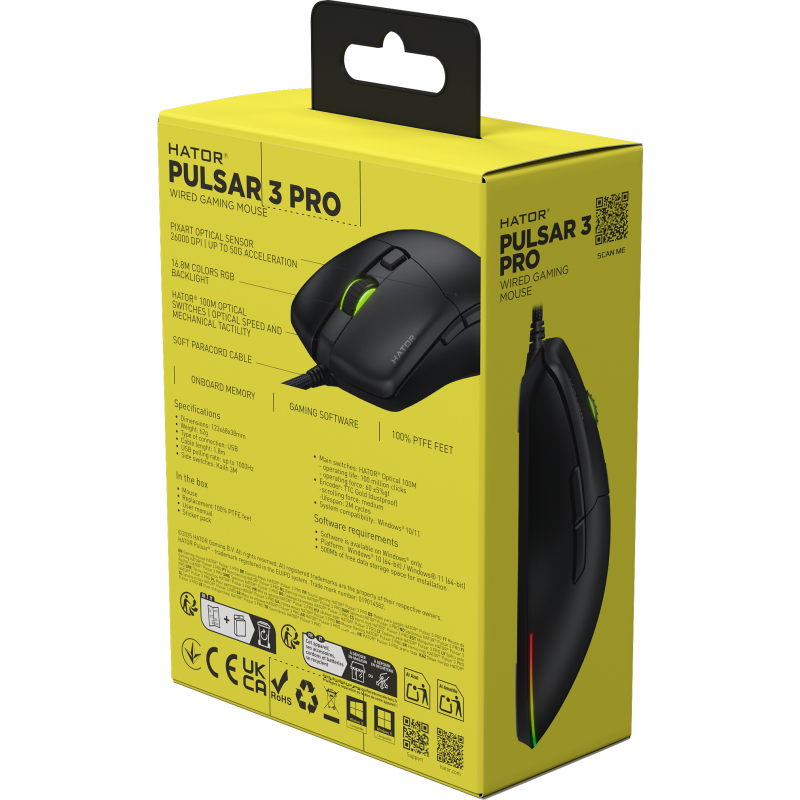 Мишка HATOR Pulsar 3 PRO (HTM620) black