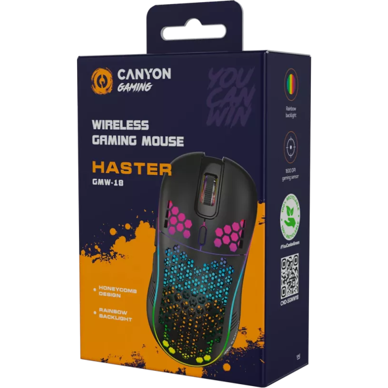 Мишка Canyon Haster GMW-18 Wireless Black (CND-SGMW18)
