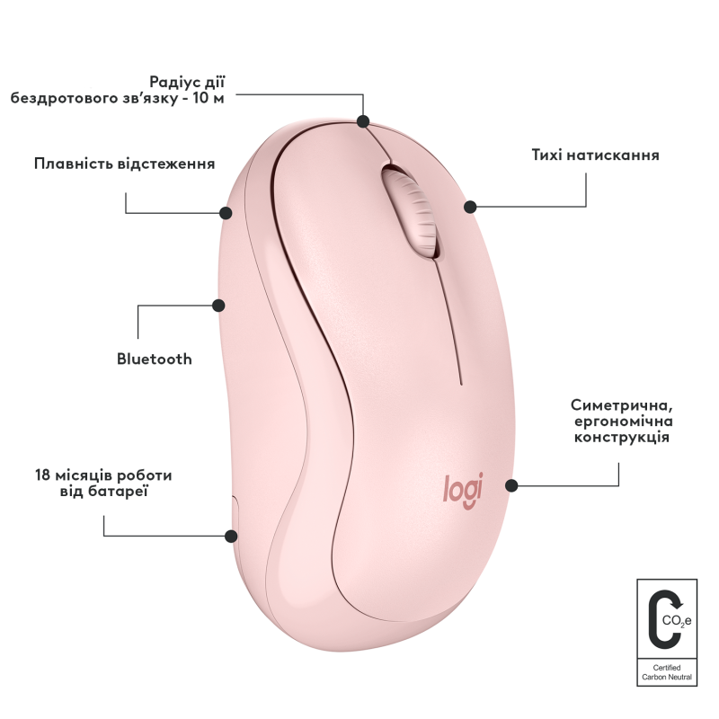 Мишка Logitech M240 Silent Rose (910-007121)