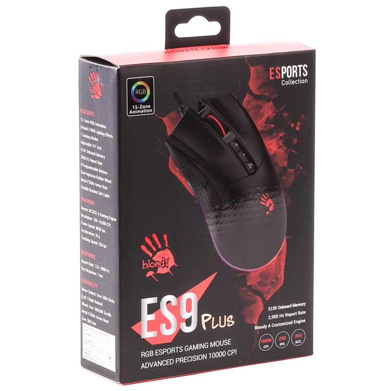 Миша A4Tech ES9 Plus Bloody Stone Black