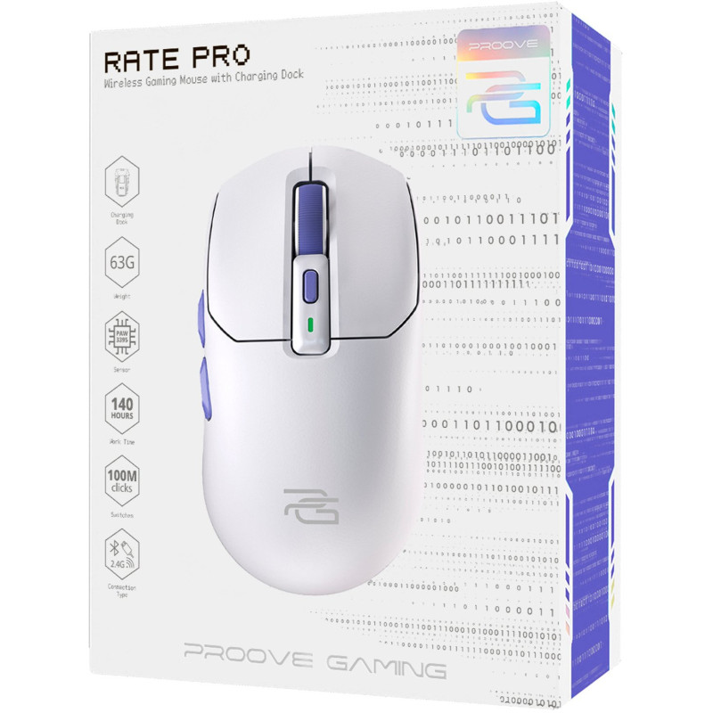 Мишка Proove Gaming Rate Pro with Charging Dock White