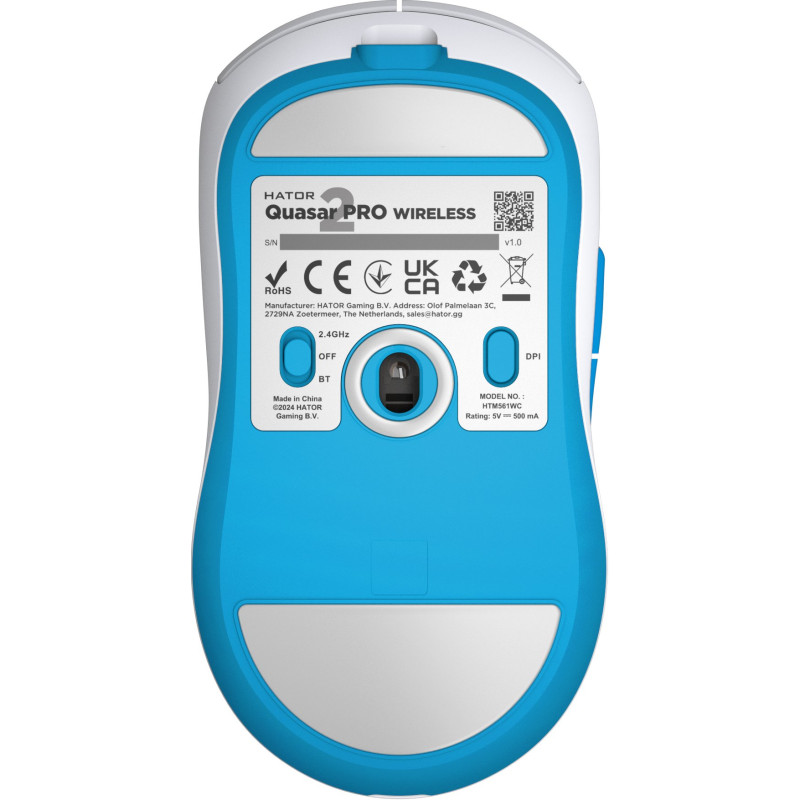 Мишка HATOR Quasar 2 PRO wireless (HTM561WC) white/cyan