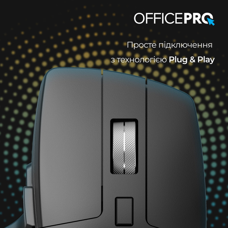 Мишь OfficePro M395B Silent Click Ergonomic Wireless Black (M395B)
