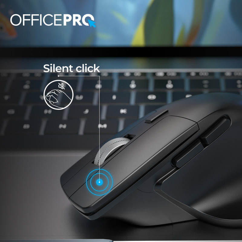 Мишь OfficePro M395B Silent Click Ergonomic Wireless Black (M395B)