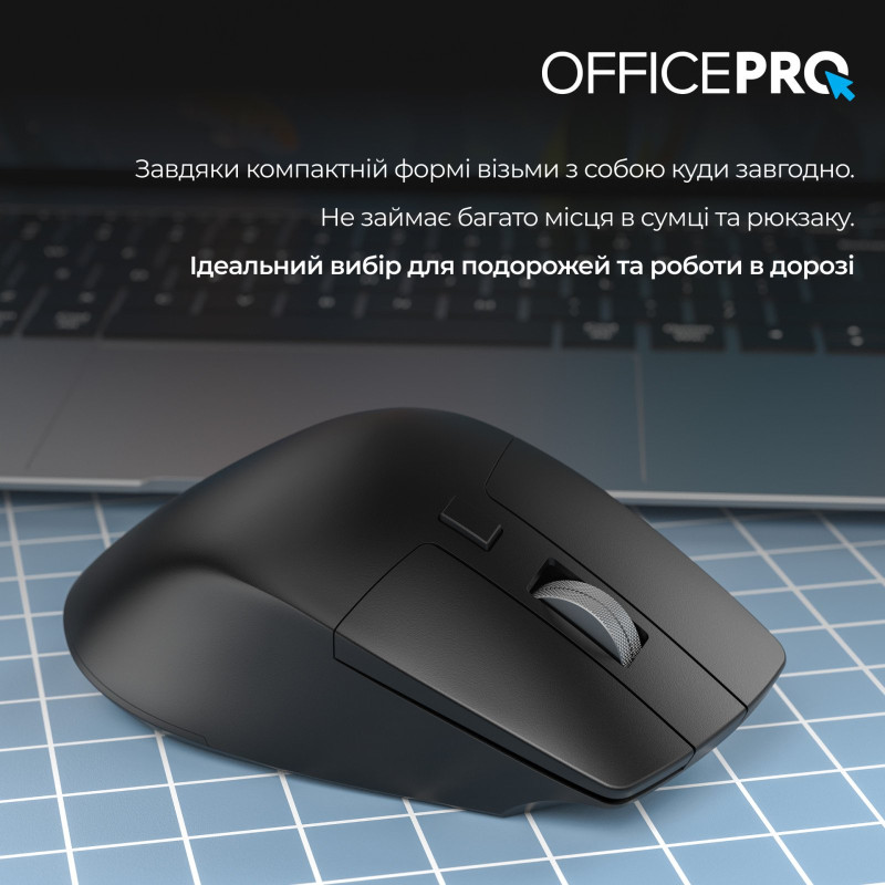 Мишь OfficePro M395B Silent Click Ergonomic Wireless Black (M395B)