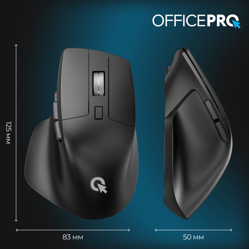 Мишь OfficePro M395B Silent Click Ergonomic Wireless Black (M395B)