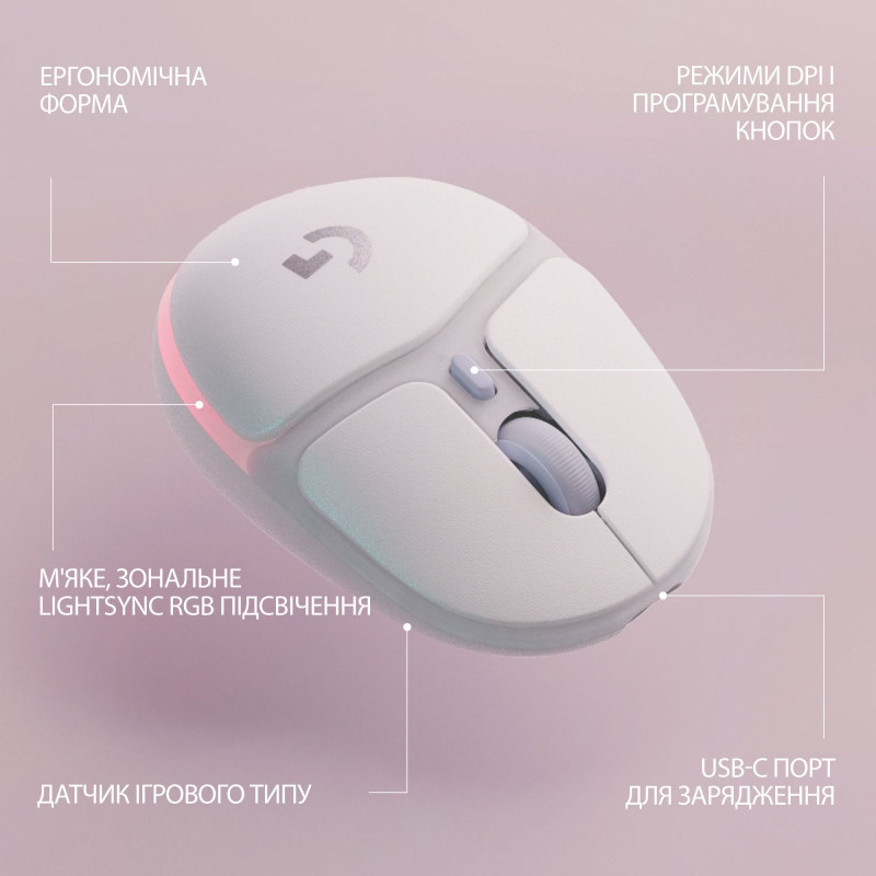 Мишка Logitech G705 Gaming Wireless/Bluetooth White (910-006367)