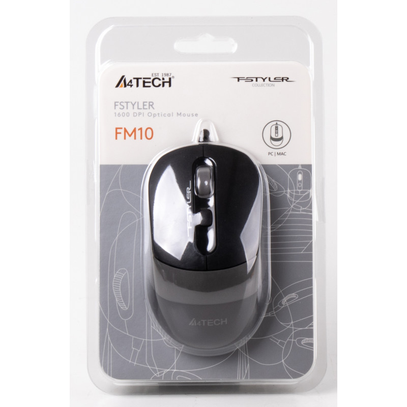 Миша A4Tech FM10 Black/Grey USB