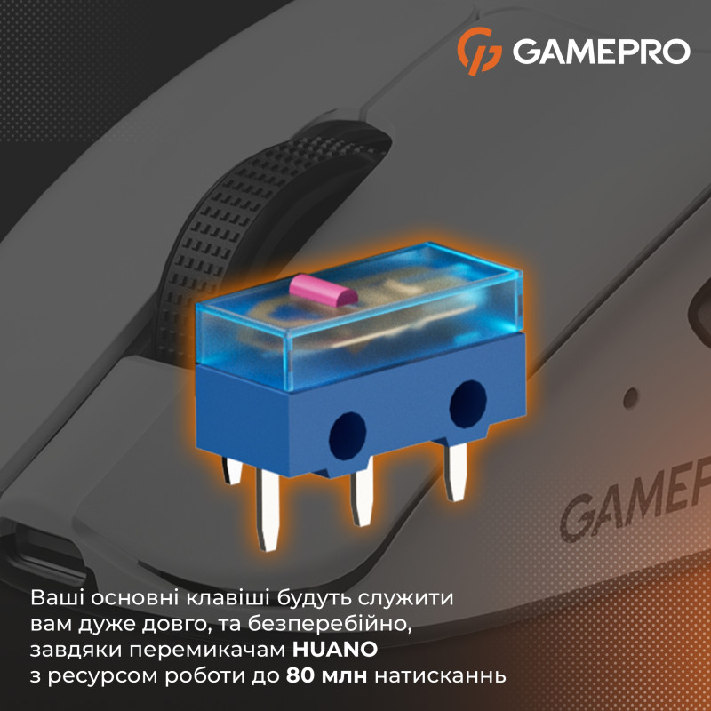 Мишка GamePro Genesis Avenger Wireless/Bluetooth/USB-C White (GM096W)