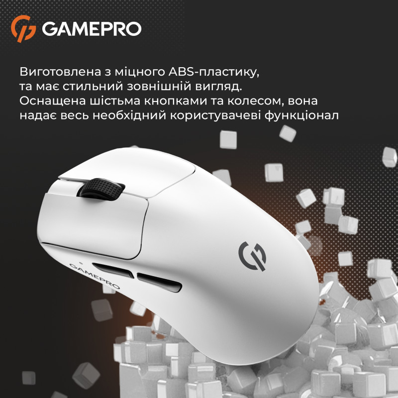 Мишка GamePro Genesis Avenger Wireless/Bluetooth/USB-C White (GM096W)