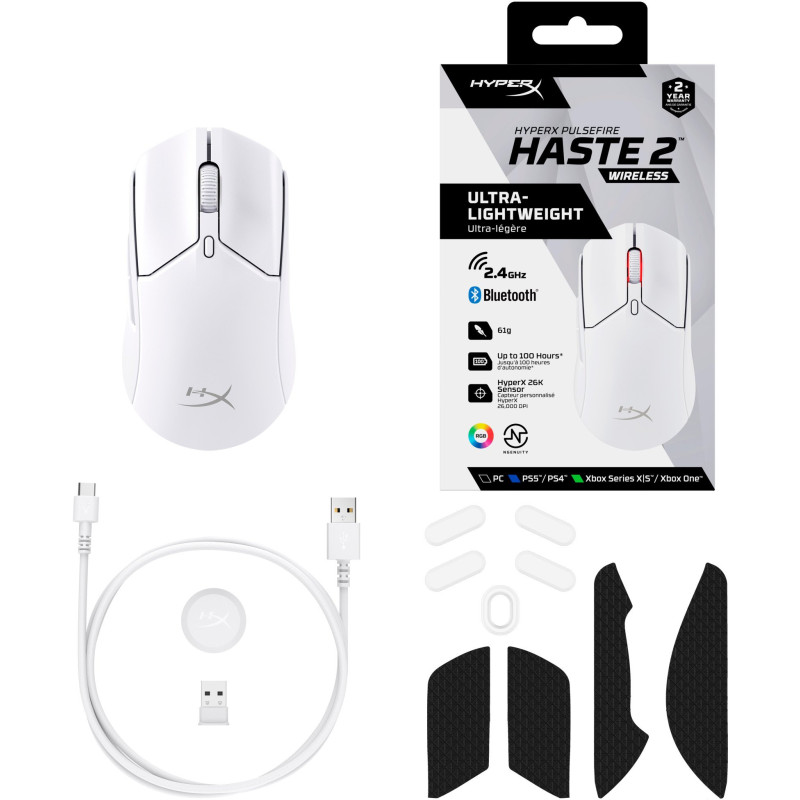 Мишка HyperX Pulsefire Haste 2 WL White (6N0A9AA)