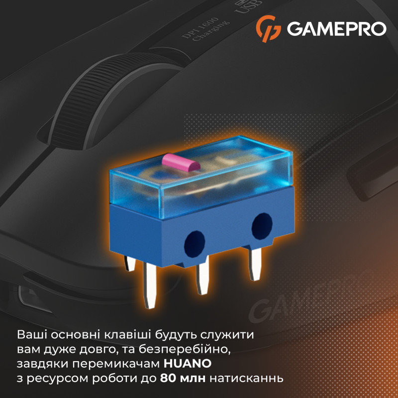 Мишка GamePro Genesis Ranker Wireless/Bluetooth/USB-C Black (GM012B)