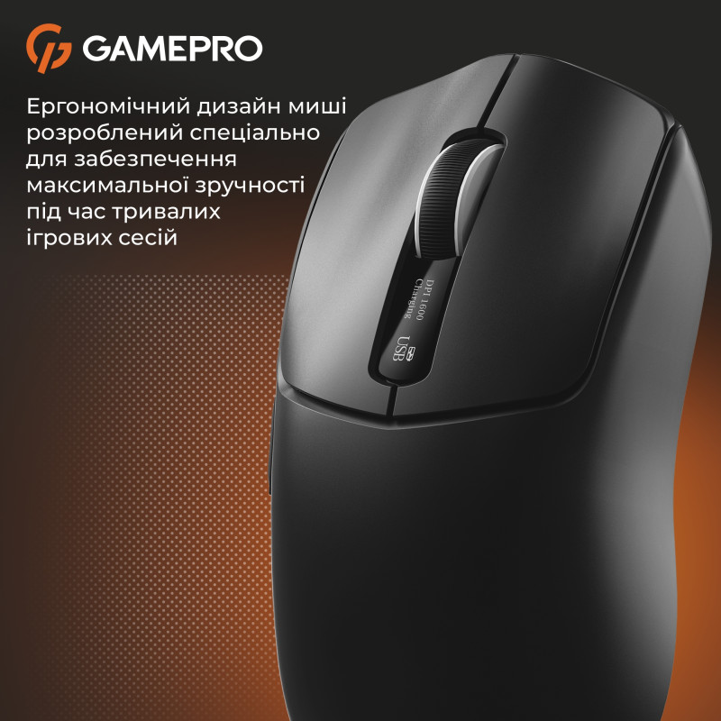 Мишка GamePro Genesis Ranker Wireless/Bluetooth/USB-C Black (GM012B)