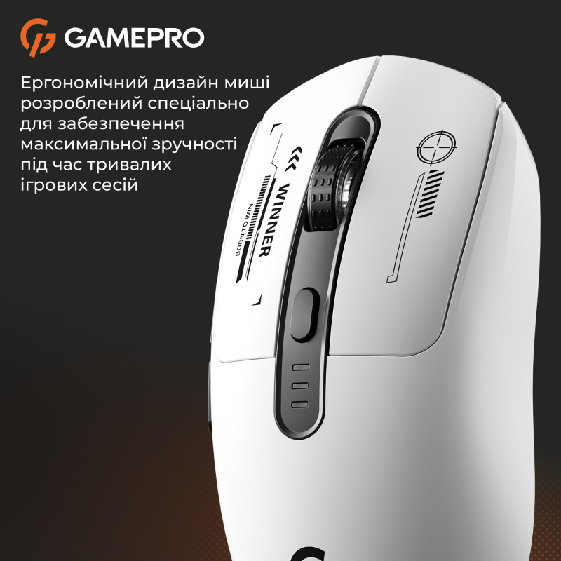 Мишка GamePro Genesis Winner Wireless/Bluetooth/USB-C White (GM079W)