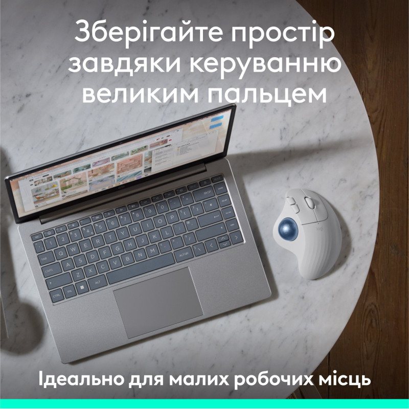 Мишка LOGITECH M575S Ergo Wireless Trackball (910-007030) Off-White