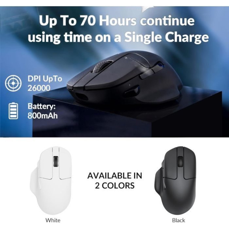 Мишка Keychron M7 BT/WL/USB-A/USB-C White (M7-A3)