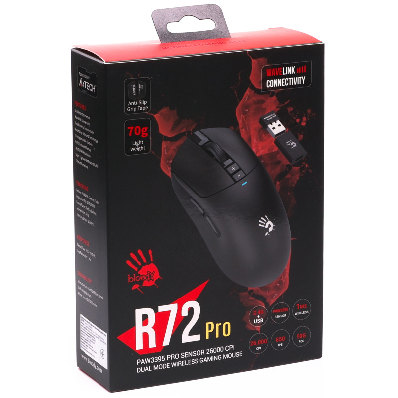 Мишка A4Tech Bloody R72 Ultra Wireless/USB Black