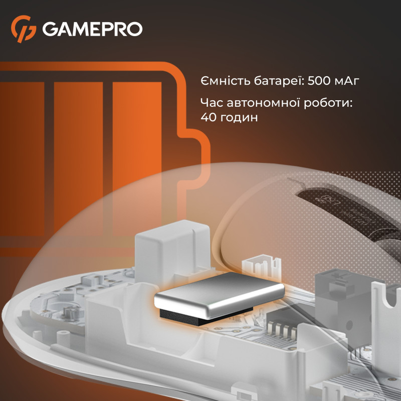 Мишка GamePro Genesis Ranker Wireless/Bluetooth/USB-C White (GM012W)